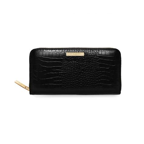 celine faux large croc purse black